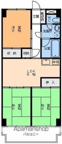 エル・エディフィシオE-1(3DK/7階)の間取り写真