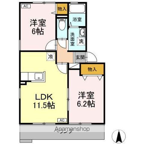 フォレスト(2LDK/2階)の間取り写真