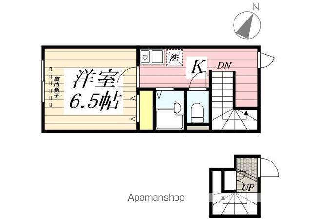 プラージュ知手C(1K/2階)の間取り写真