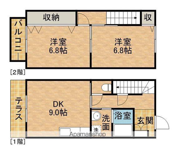 ブルーヘブン(2DK)の間取り写真