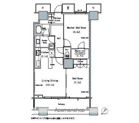 THE TOKYO TOWERS MIDTOWER(2LDK/27階)の間取り写真