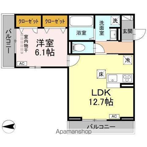 グレイスフル(1LDK/1階)の間取り写真