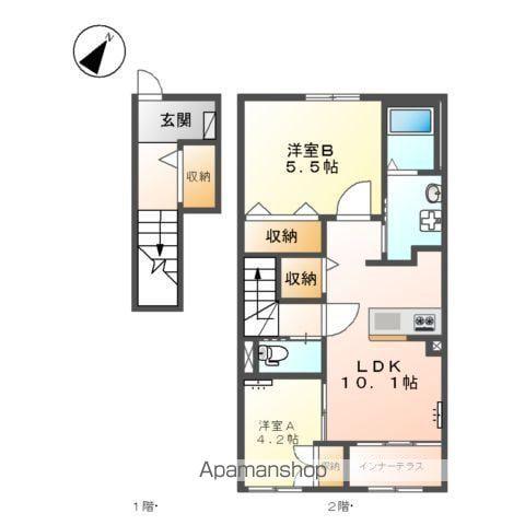 キャメロット八王子(2LDK/2階)の間取り写真