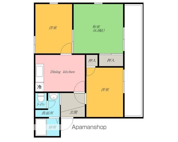 ボンリビエール吉田(3DK/1階)の間取り写真