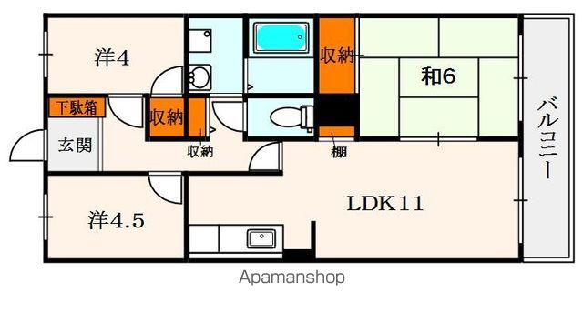 アンド・ユー郡津(3LDK/2階)の間取り写真