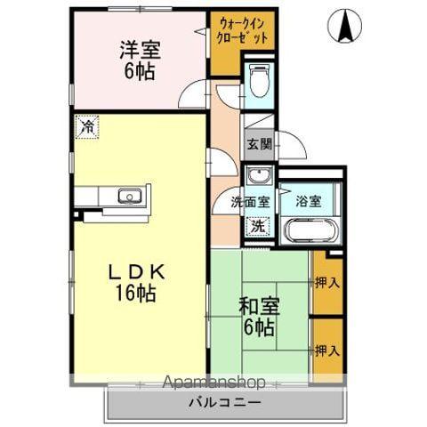 バティール西小森野 C棟(2LDK/3階)の間取り写真