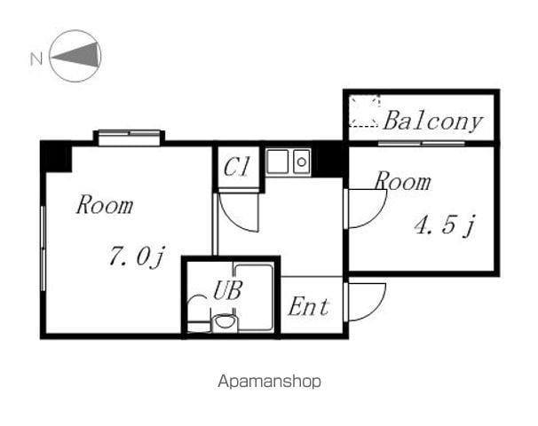 ベルネージュ(ワンルーム/3階)の間取り写真