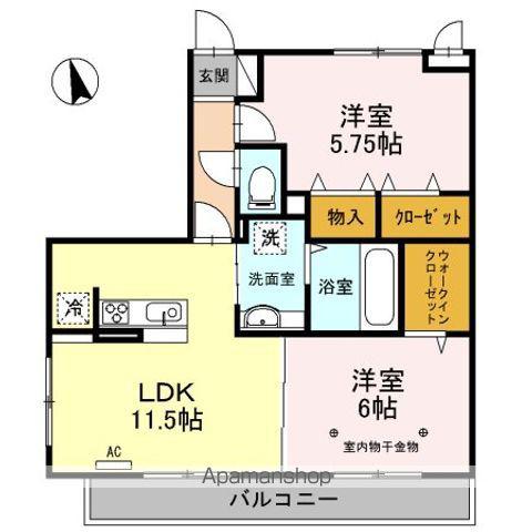 ロイヤルティアラⅡ・Ⅲ(2LDK/3階)の間取り写真