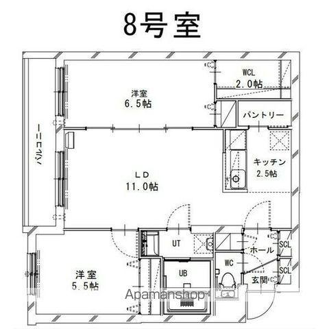 PARTIRE 裏参道(2LDK/2階)の間取り写真