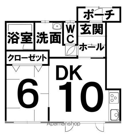 西6条南4丁目3-1 1階(1DK/1階)の間取り写真