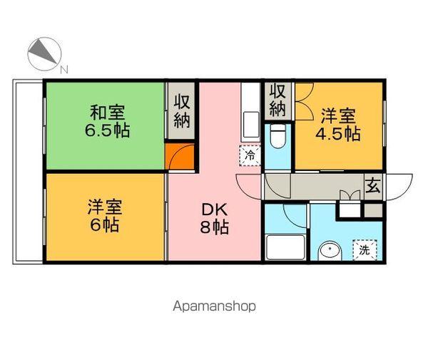 プレステージ市川(3DK/2階)の間取り写真