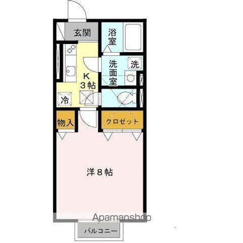 セジュール峰(1K/2階)の間取り写真