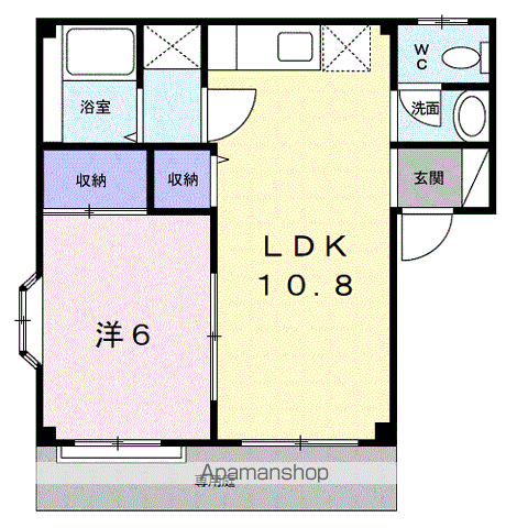 ヴェルドール大樹 Ⅰ(1LDK/1階)の間取り写真