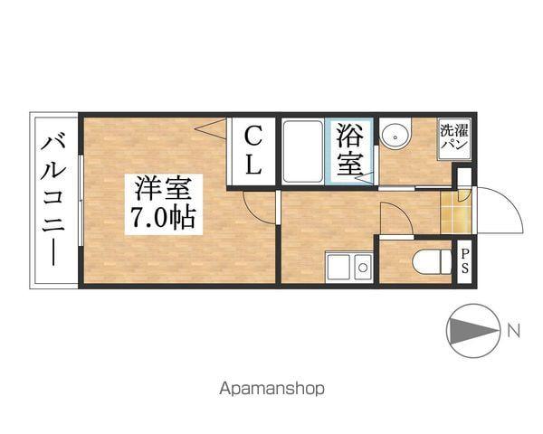 エスポワール中沼(1K/2階)の間取り写真