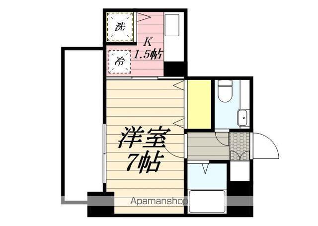 スプール浄水通(1K/7階)の間取り写真