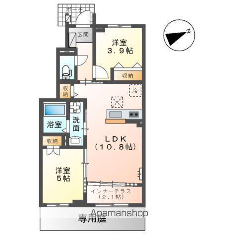 ヴェール(2LDK/1階)の間取り写真