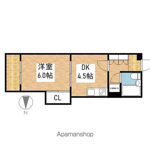菱家ビル(1DK/9階)の間取り写真
