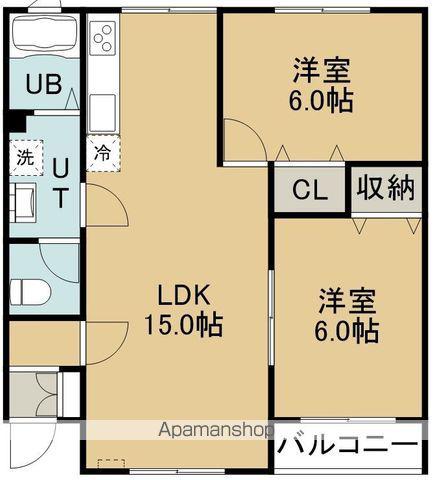フォレストパーク追分(2LDK/1階)の間取り写真