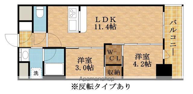 セレニテフラン梅田(2LDK/2階)の間取り写真