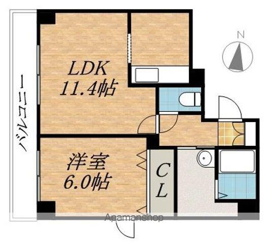 アクティー麻生南2(1LDK/4階)の間取り写真