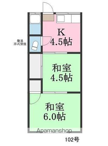 橘荘(2K/2階)の間取り写真