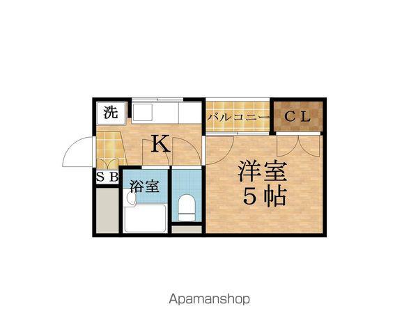 ドミール立命(1K/4階)の間取り写真
