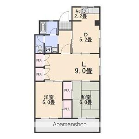 第2信栄ハイツ(2LDK/3階)の間取り写真