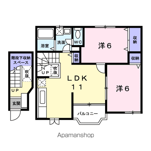 サンクレストⅢ(2LDK/2階)の間取り写真