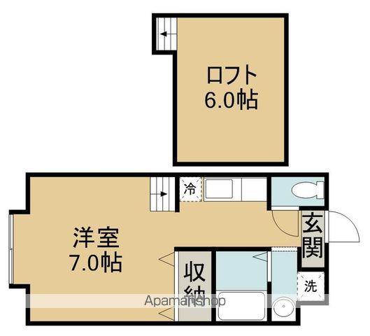 アトリエ(1K/2階)の間取り写真