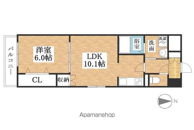 名古屋市鶴舞線 上小田井駅 徒歩25分 4階建 築16年(1LDK/1階)の間取り写真