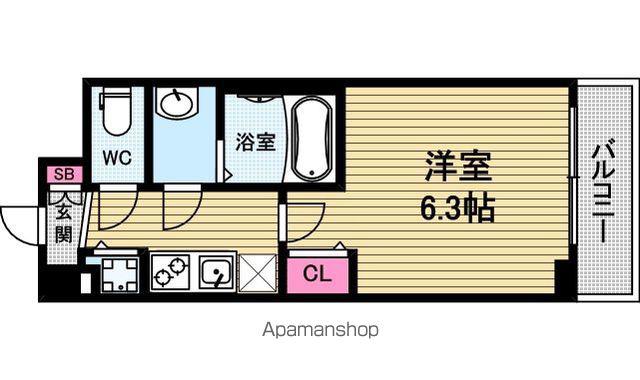 プレサンス大阪城公園ネクサス(1K/7階)の間取り写真