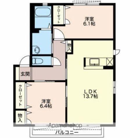 MAST TOWN 愛野 Ⅰ(2LDK/1階)の間取り写真