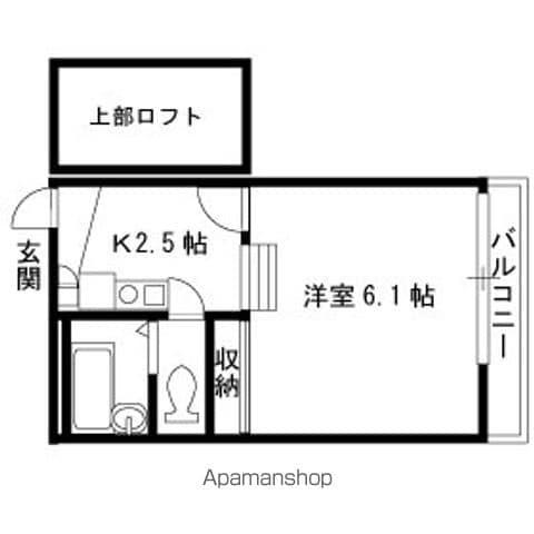 レオパレス異人館(1K/3階)の間取り写真