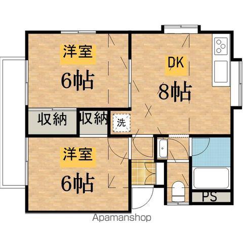 ホワイティ志田(2DK/2階)の間取り写真