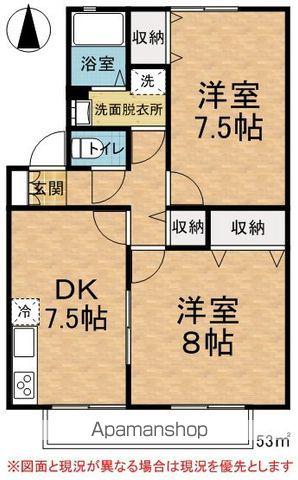ウィステリア沢村(2DK/1階)の間取り写真