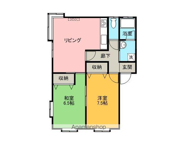 YMハイツフェアステージ御門(2LDK/2階)の間取り写真