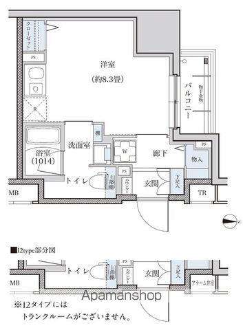 パークアクシス新栄(ワンルーム/13階)の間取り写真