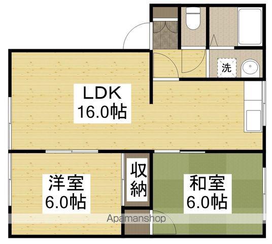 フレグランス八幡D(2LDK/1階)の間取り写真