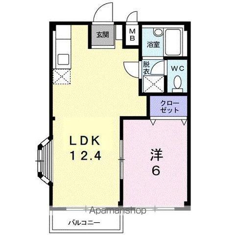 エルディム吉田(1LDK/2階)の間取り写真