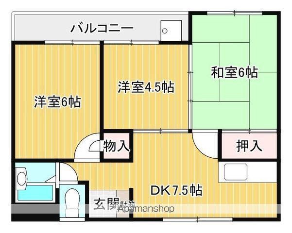 ガーデン・ビラ・マツオカ(3DK/2階)の間取り写真