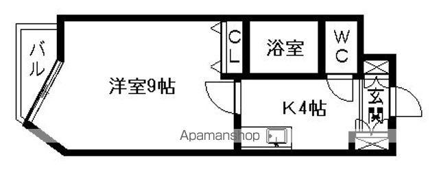 シティパル北円山(1K/4階)の間取り写真
