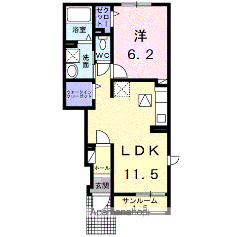 メゾン・ド・エスペランス(1LDK/1階)の間取り写真