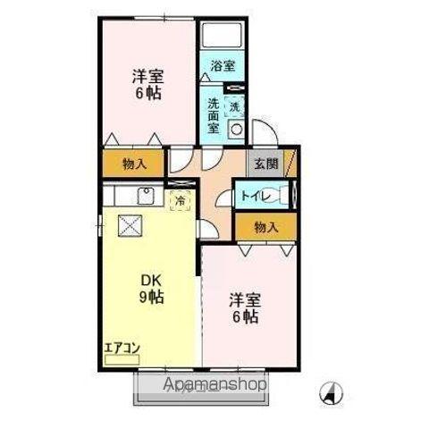 グランシャリオ(2DK/1階)の間取り写真