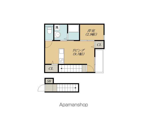 エトワール下坂浜A(1LDK/2階)の間取り写真