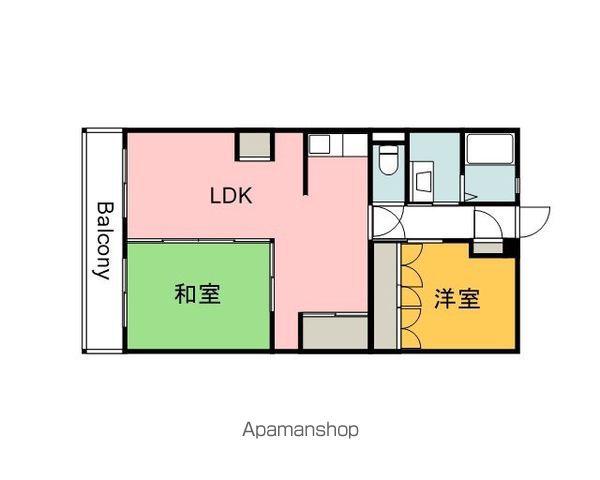 メゾン荒木(2LDK/4階)の間取り写真