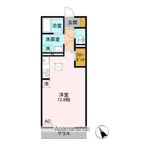 カスタリアⅣ(ワンルーム/1階)の間取り写真