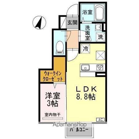 グランディット(1LDK/1階)の間取り写真