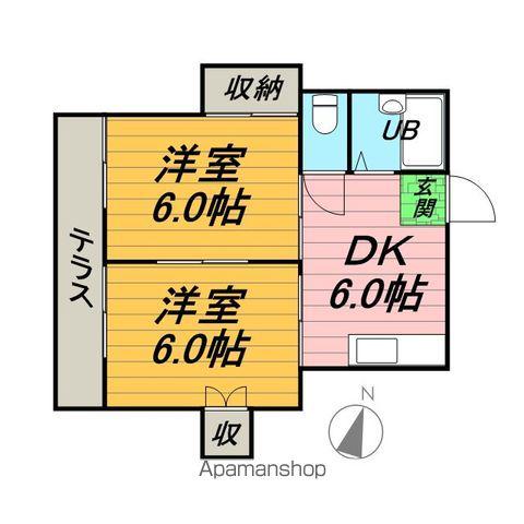 八潮中央ハイツ(2DK/1階)の間取り写真