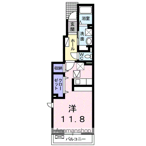 エムズ プラシード(ワンルーム/1階)の間取り写真