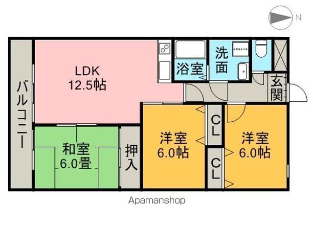 サンモールⅠ(3LDK/4階)の間取り写真